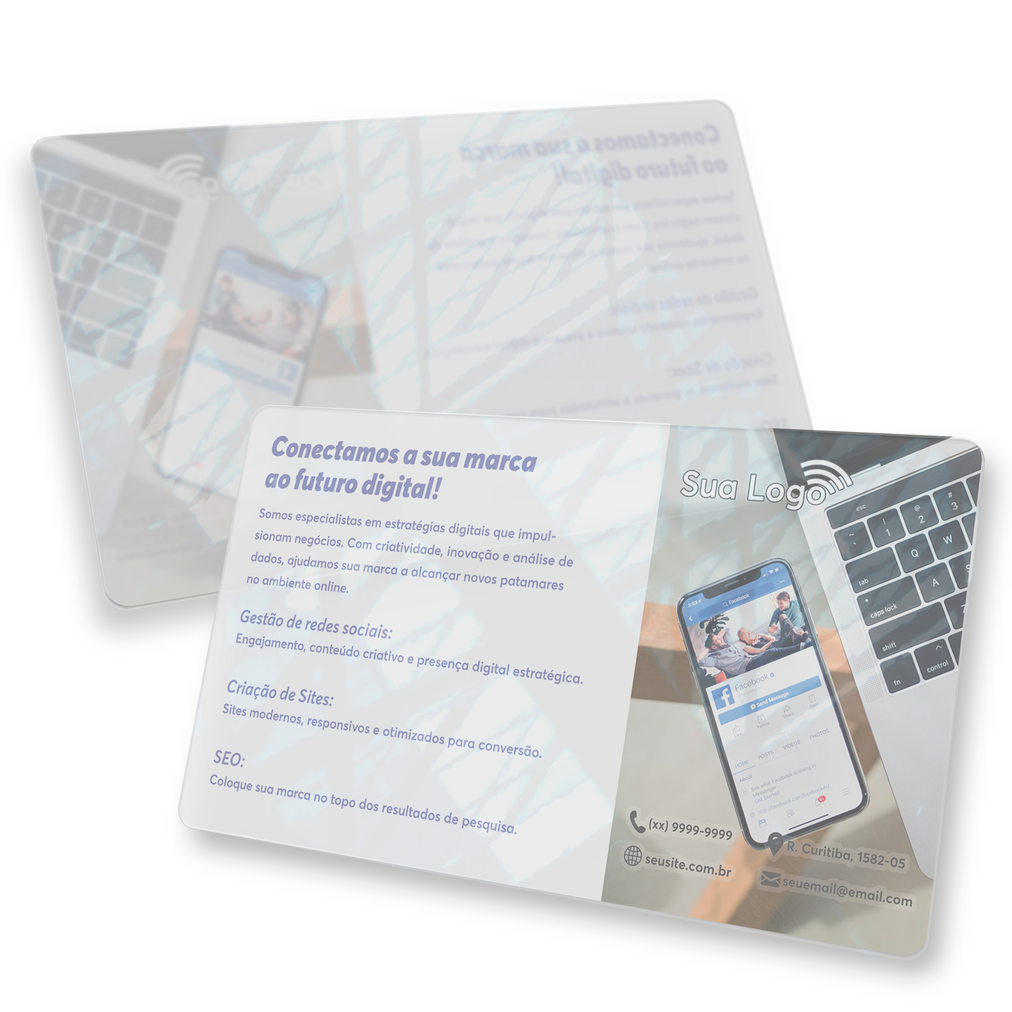 Postais Pvc 0,30mm Tránslucido Sem Tinta Branca (182x102mm)