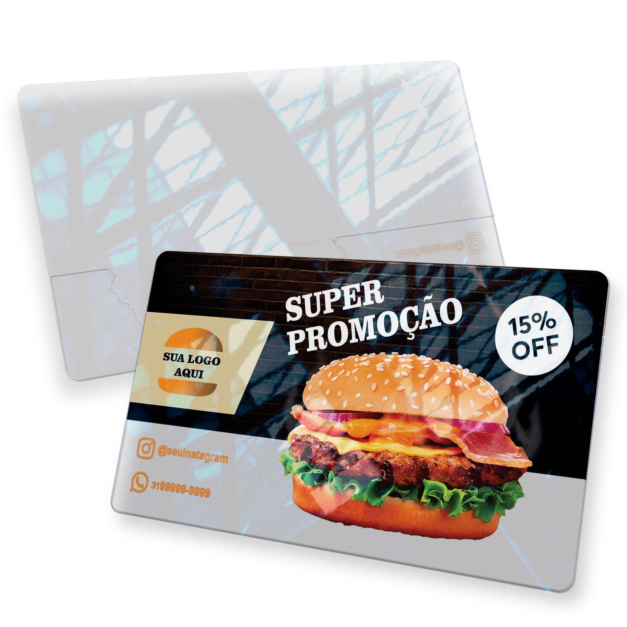 Postais Pvc 0,30mm Transparente Com Tinta Branca (182x102mm)