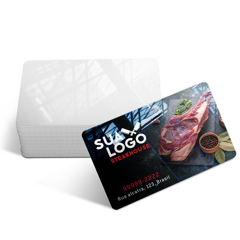 Cartões De Visita Pvc 0,50mm Premium Branco