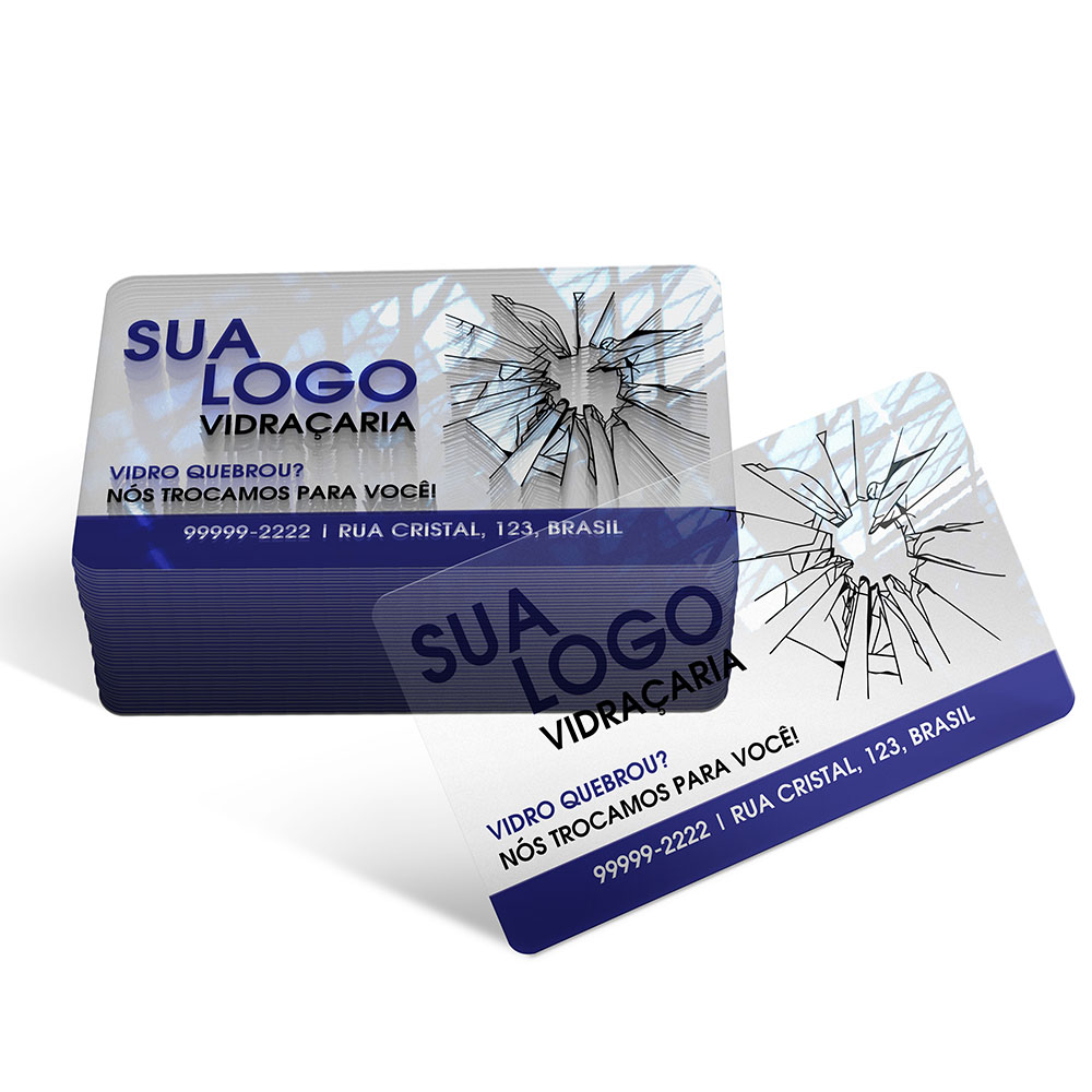 Cartões De Visita Pvc 0,30mm Transparente Sem Tinta Branca