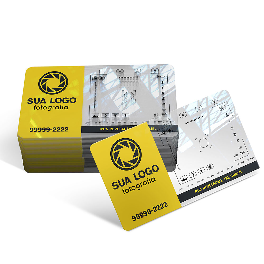 Cartões De Visita Pvc 0,30mm Transparente Com Tinta Branca