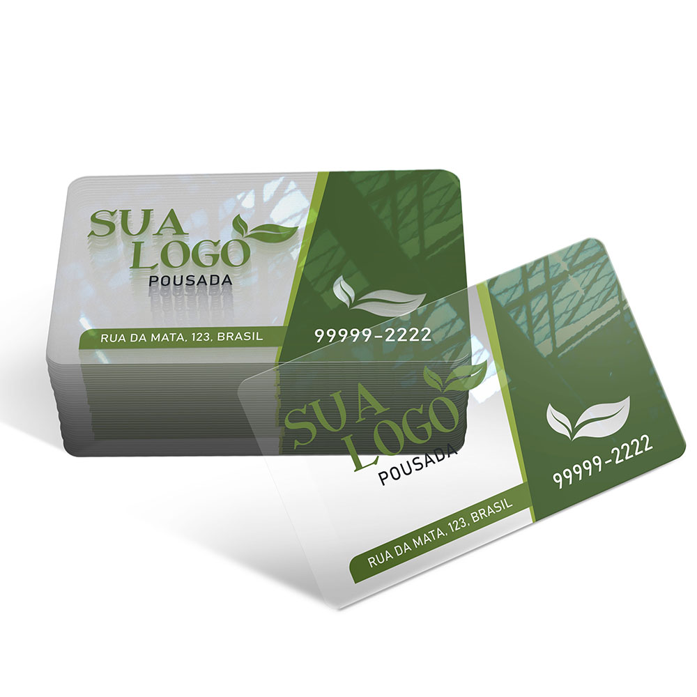Cartões De Visita Pvc 0,30mm Transparente Com Tinta Branca