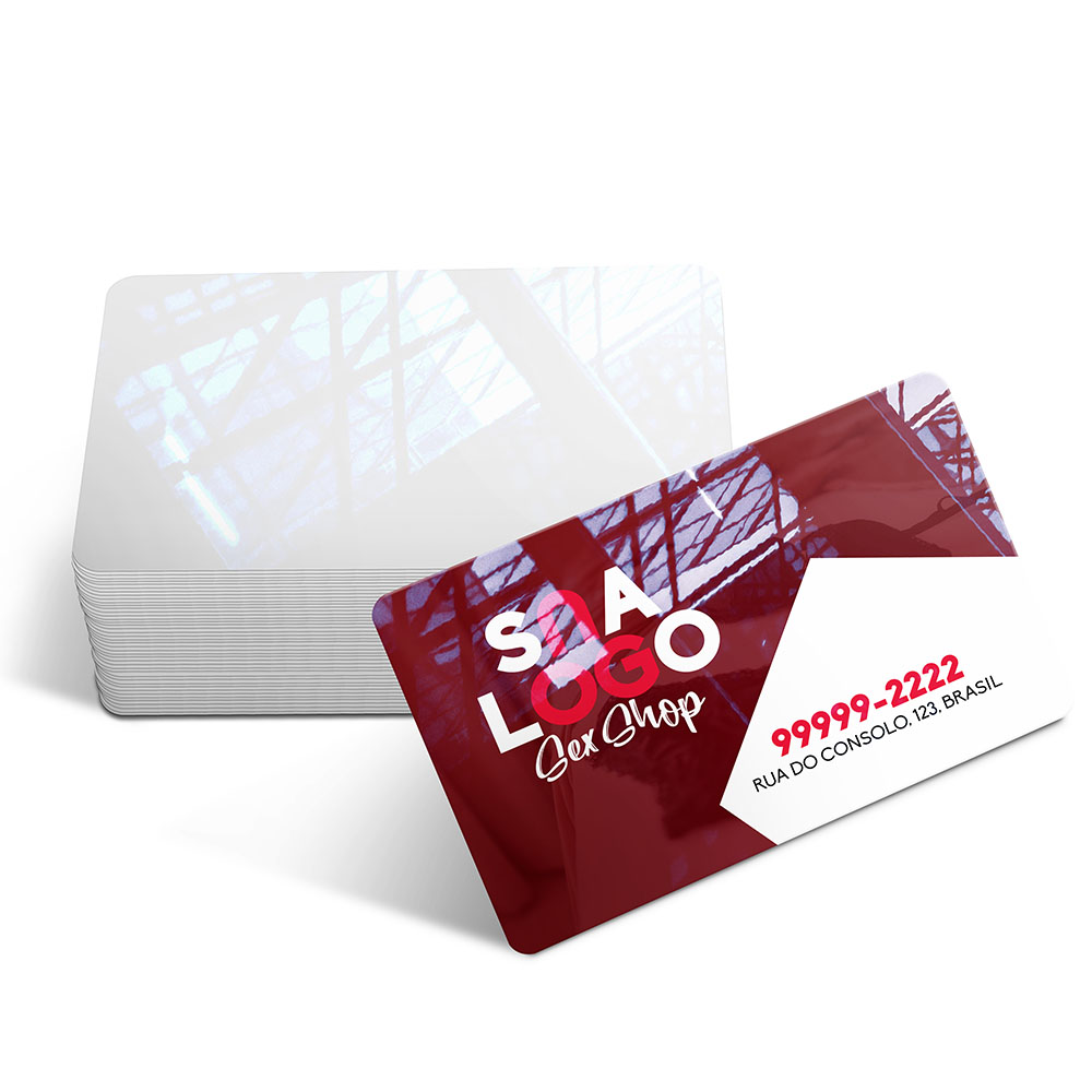 Cartões De Visita Pvc Cristal 0,50mm Branco