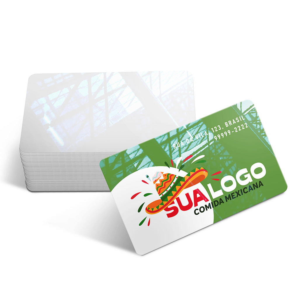 Cartões De Visita Pvc Cristal 0,50mm Branco