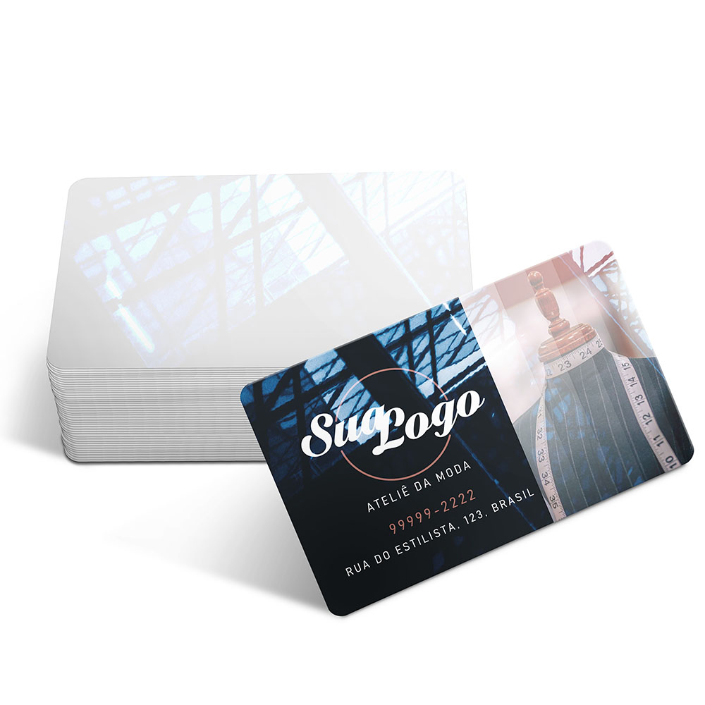 Cartões De Visita Pvc Cristal 0,50mm Branco
