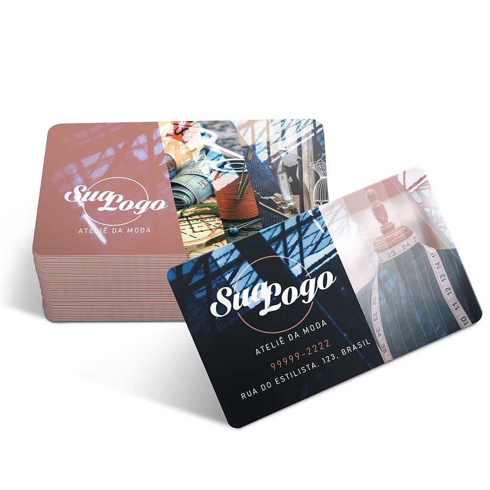 Cartões De Visita Pvc Cristal 0,50mm Branco