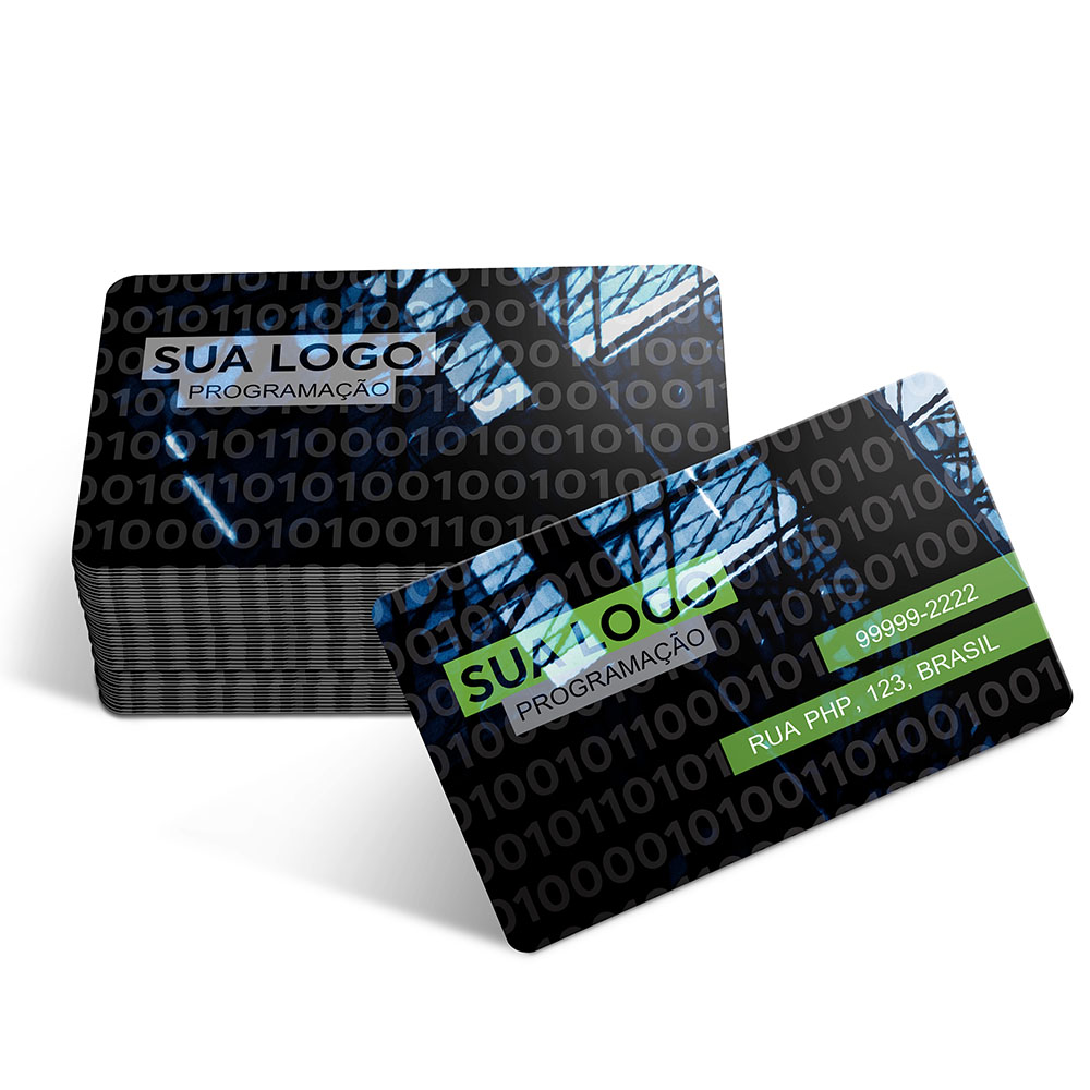 Cartões De Visita Pvc Cristal 0,50mm Branco