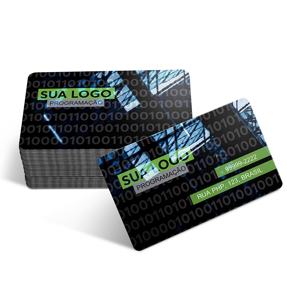 Cartões De Visita Pvc Cristal 0,50mm Branco