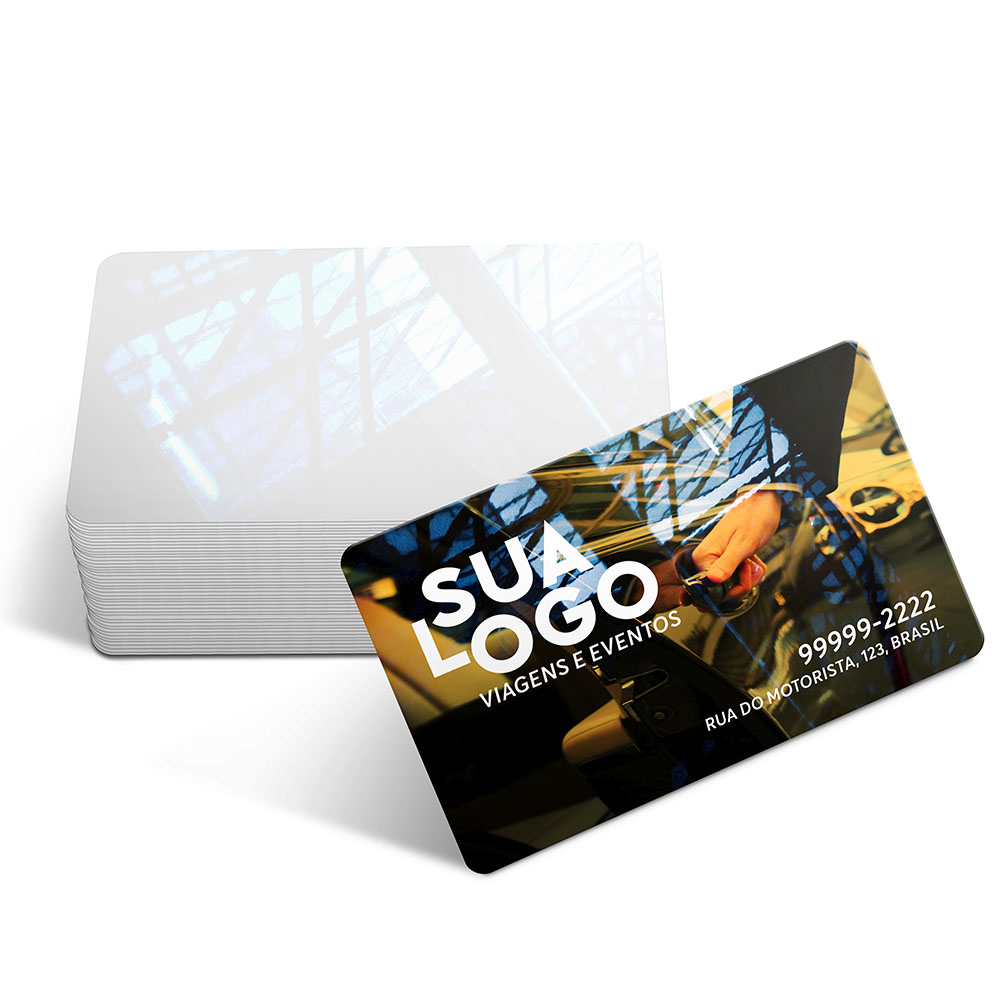 Cartões De Visita Pvc Cristal 0,75mm Branco