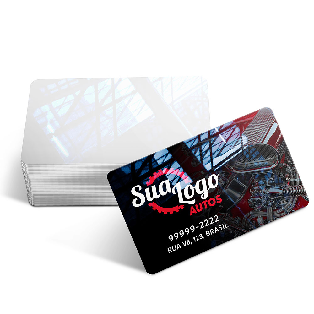 Cartões De Visita Pvc Cristal 0,75mm Branco