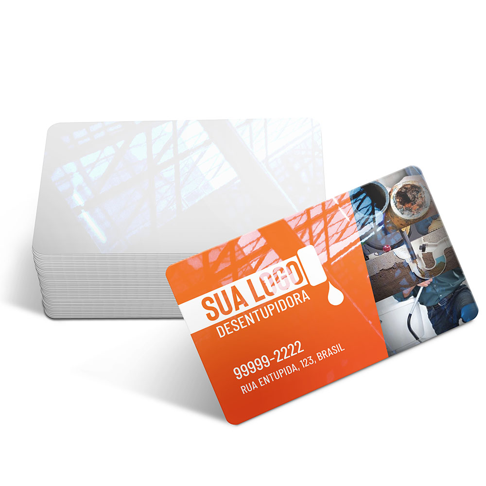 Cartões De Visita Pvc Cristal 0,75mm Branco