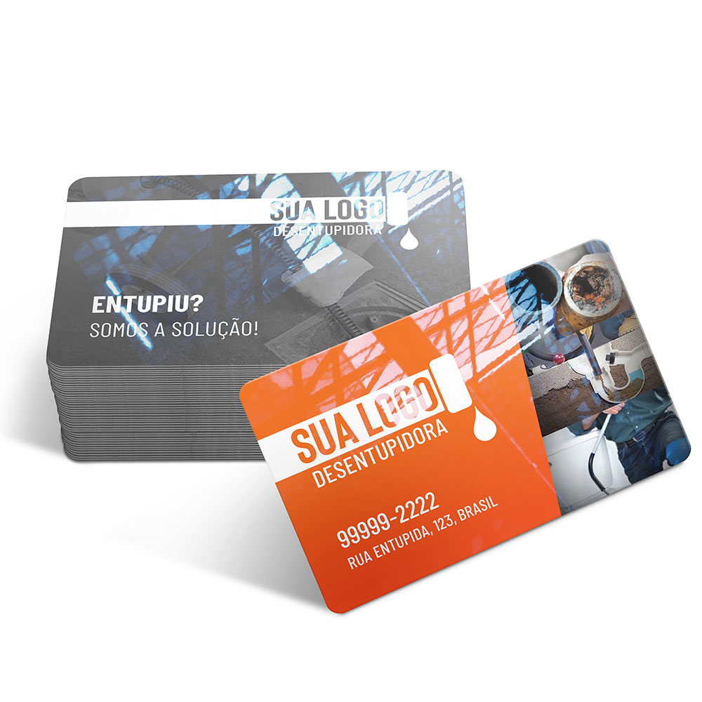 Cartões De Visita Pvc Cristal 0,75mm Branco