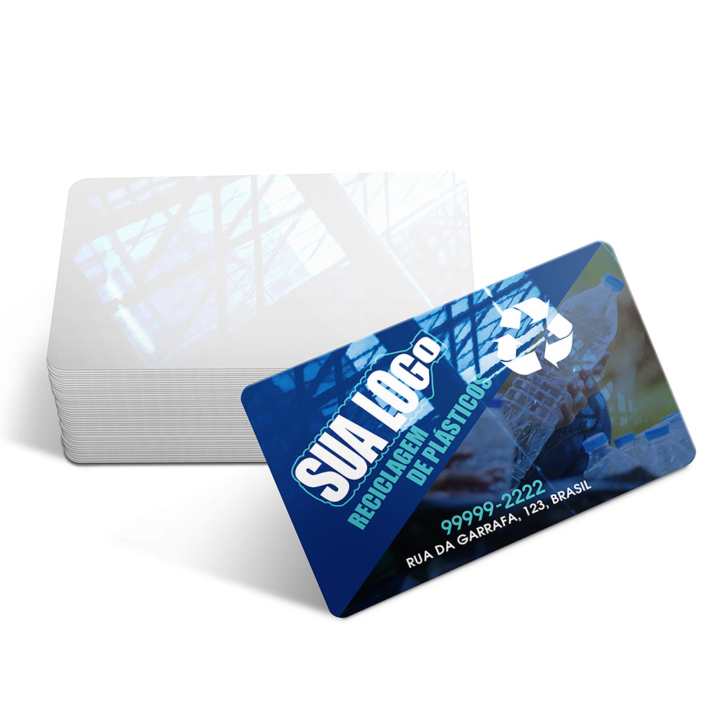 Cartões De Visita Pvc Cristal 0,75mm Branco