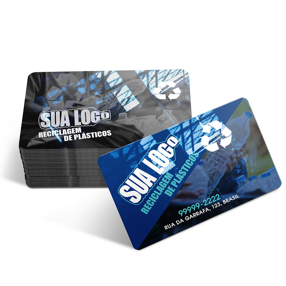 Cartões De Visita Pvc Cristal 0,75mm Branco