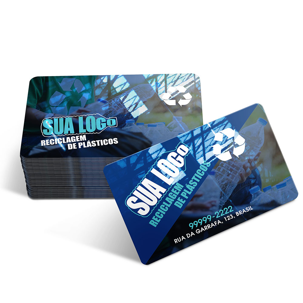 Cartões De Visita Pvc Cristal 0,75mm Branco