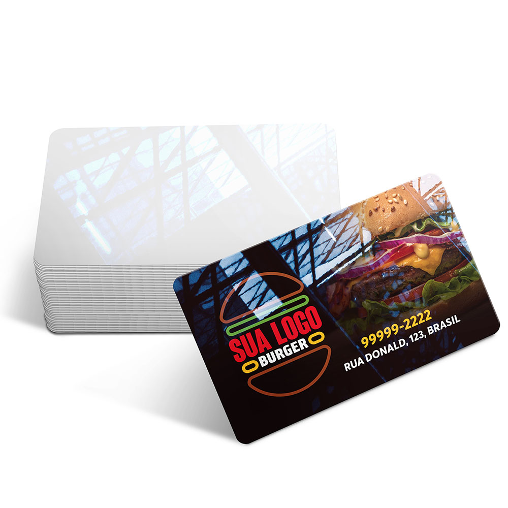 Cartões De Visita Pvc Cristal 0,50mm Branco