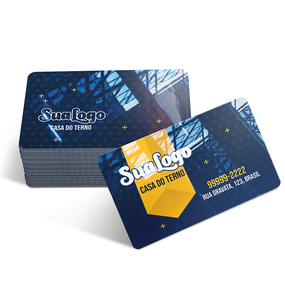 Cartões De Visita Pvc Cristal 0,50mm Branco