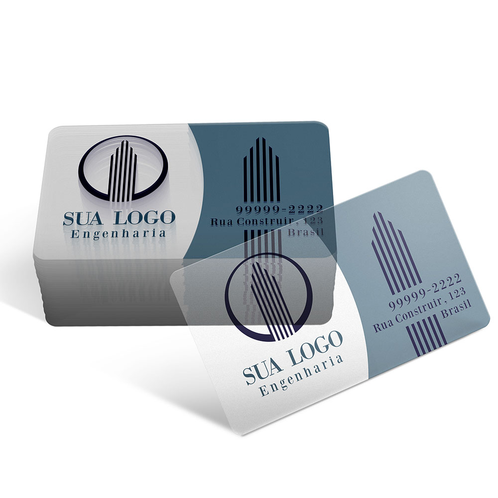 Cartões De Visita Pvc 0,30mm Translúcido Sem Tinta Branca