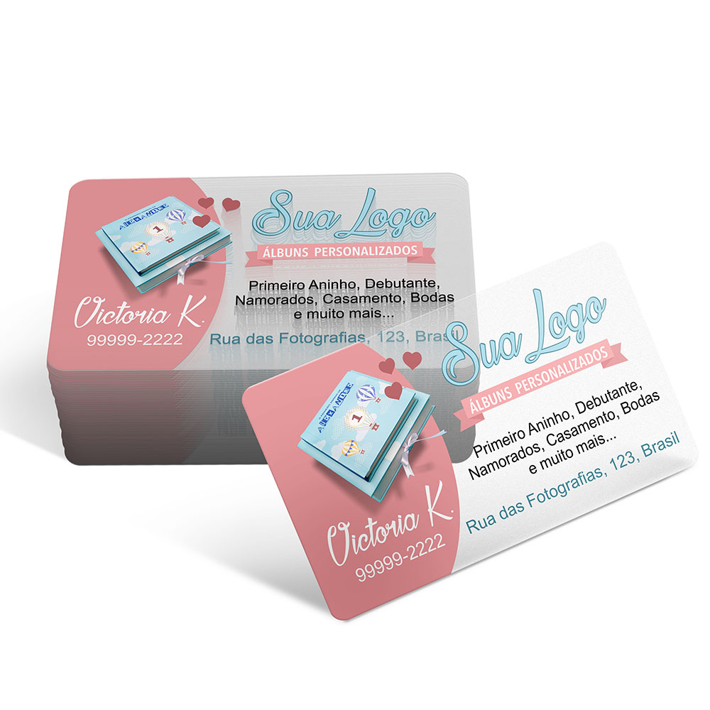 Cartões De Visita Pvc 0,30mm Translúcido Com Tinta Branca