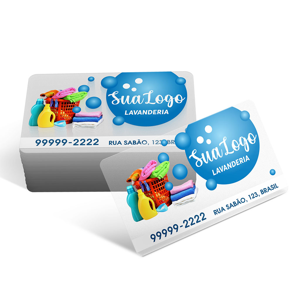 Cartões De Visita Pvc 0,30mm Translúcido Com Tinta Branca