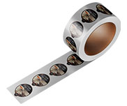 Rótulo Bobina Bopp Metalizado com Tinta Branca Cola Acrílica 120g (90x90mm)