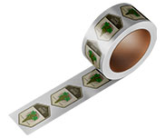 Rótulo Bobina Bopp Metalizado com Tinta Branca Cola Acrílica 120g (45x75mm)