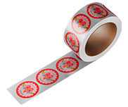 Rótulo Bobina Bopp Metalizado com Tinta Branca Cola Acrílica 120g (45x45mm)