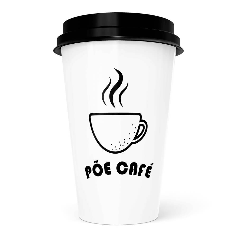 Copo Ecológico Bucks em PP de 550ml Branco com Impressão Silk