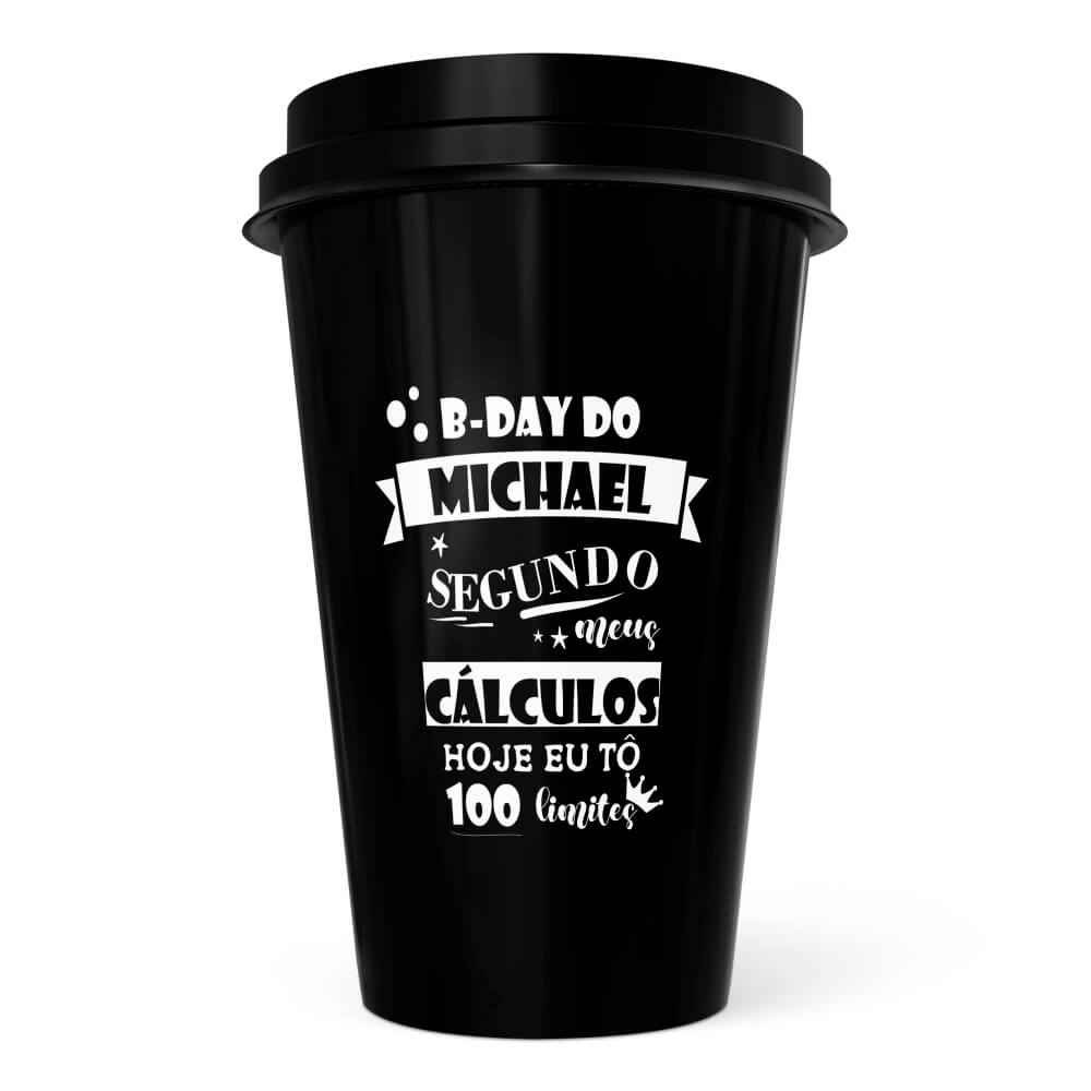 Copo Ecológico Bucks em PP de 550ml Preto com Impressão Silk