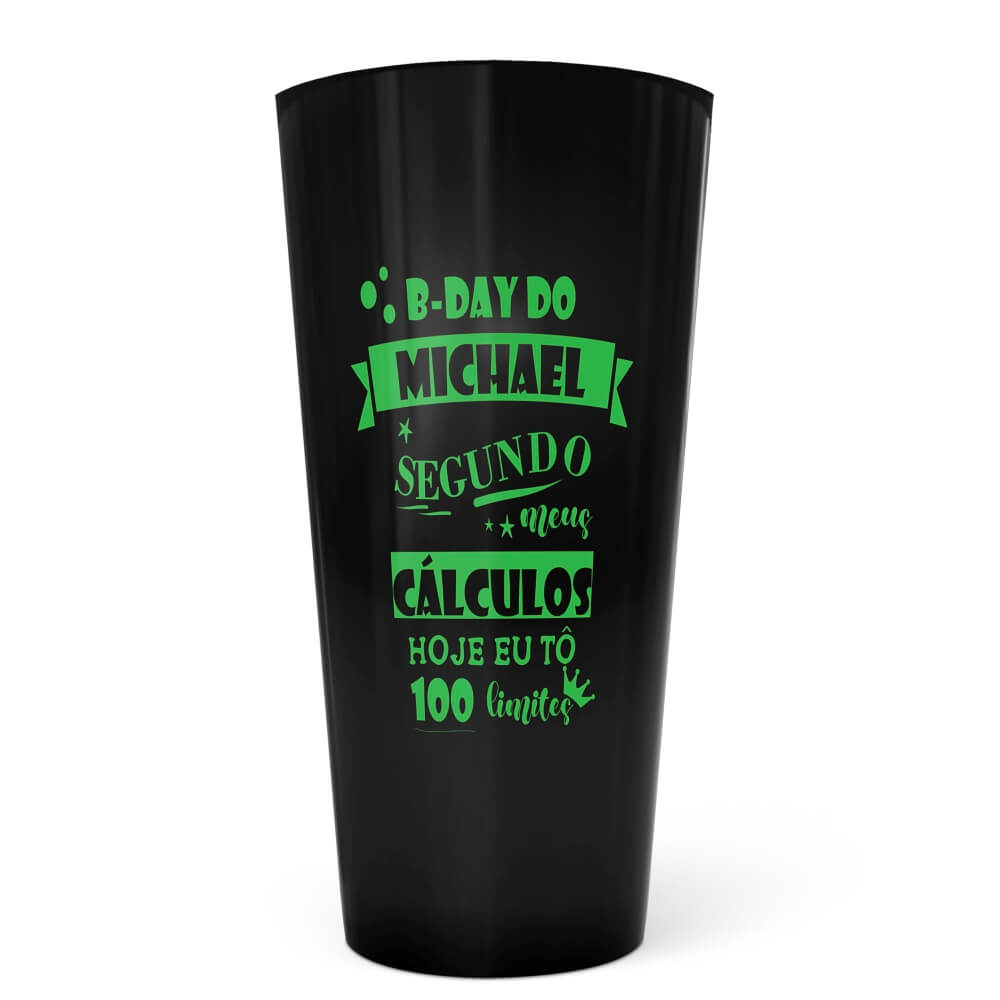 Copo Ecológico em PP de 550ml Preto e Impressão Silk