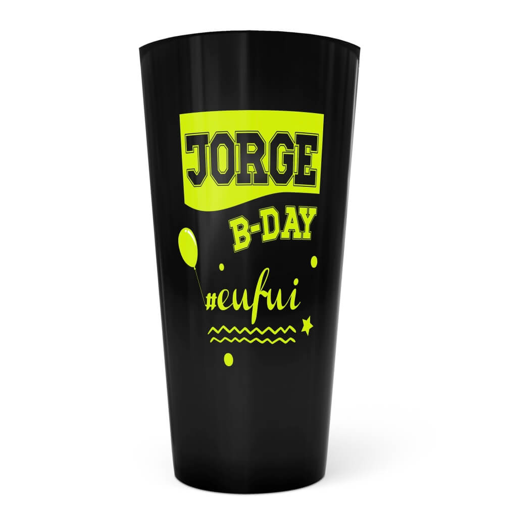 Copo Ecológico em PP de 550ml Preto e Impressão Silk