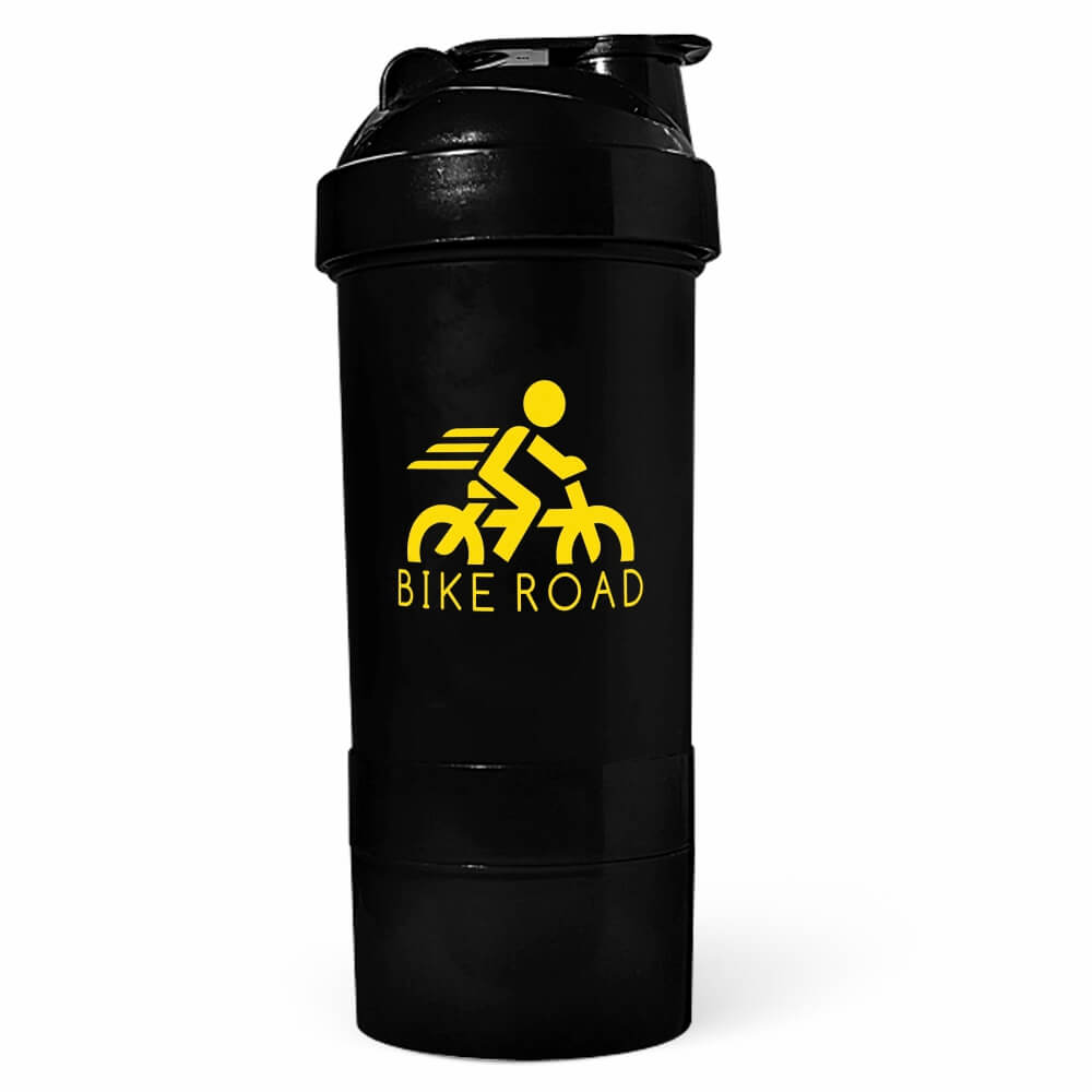 Coqueteleira Para Academia 500ML 3 Doses Leitoso Preta