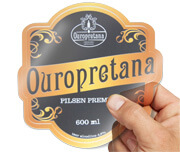 Rótulos Bopp Transparente Com Tinta Branca 120g (135x135mm)