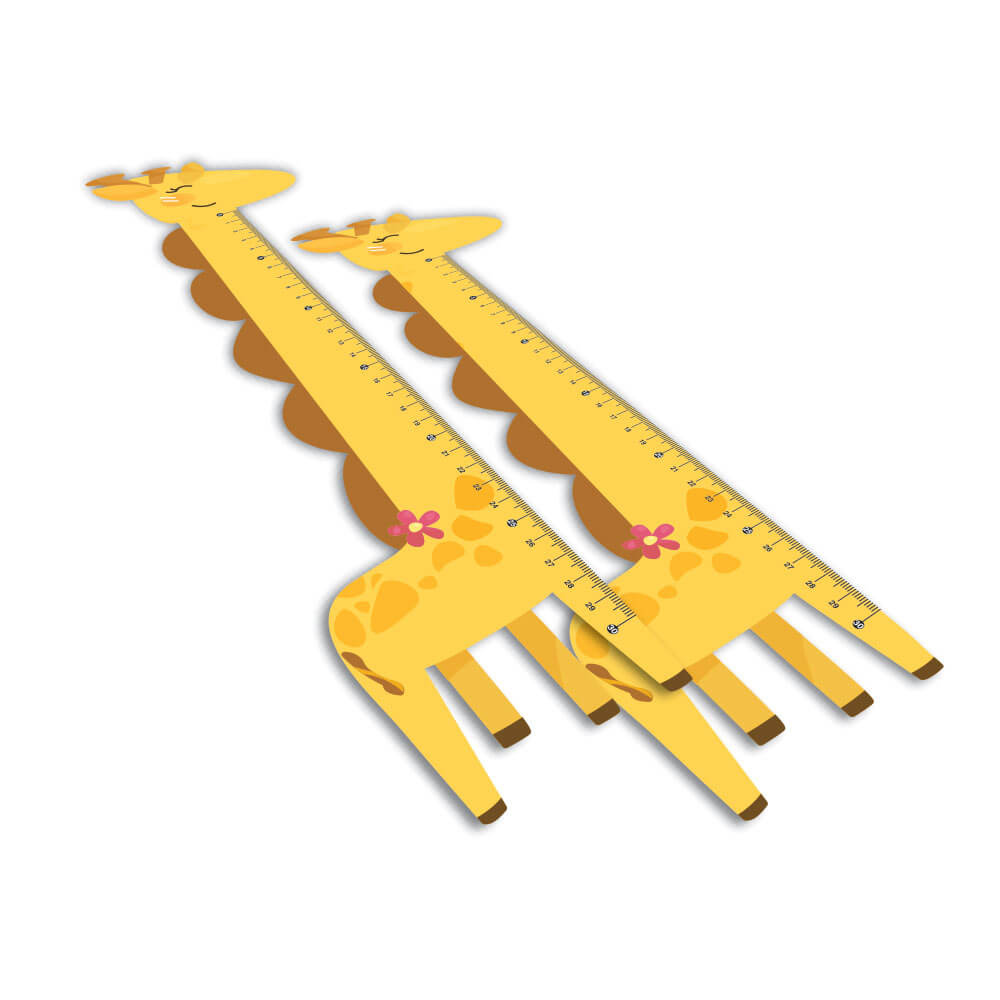 Réguas Pvc 0,50mm Premium Branco Infantil Modelo Girafa (30cm)
