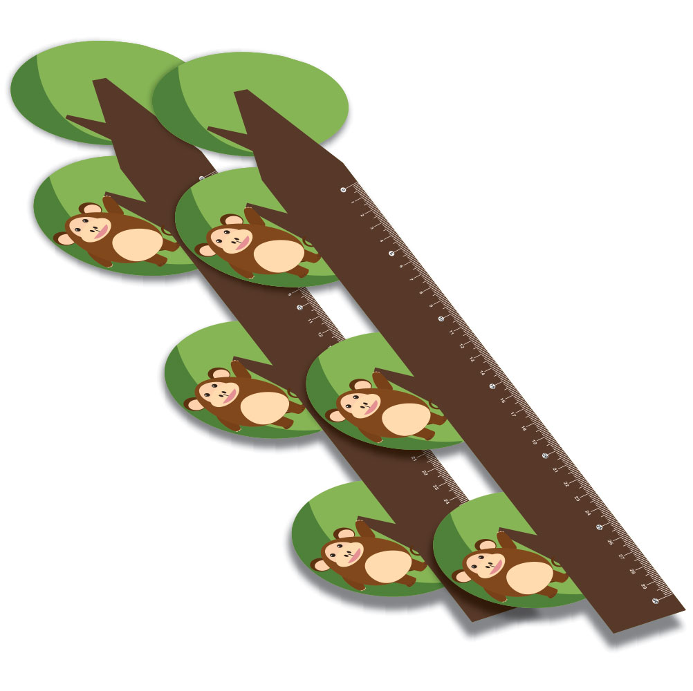 Réguas Pvc 0,50mm Premium Branco Infantil Modelo Macaco (30cm)