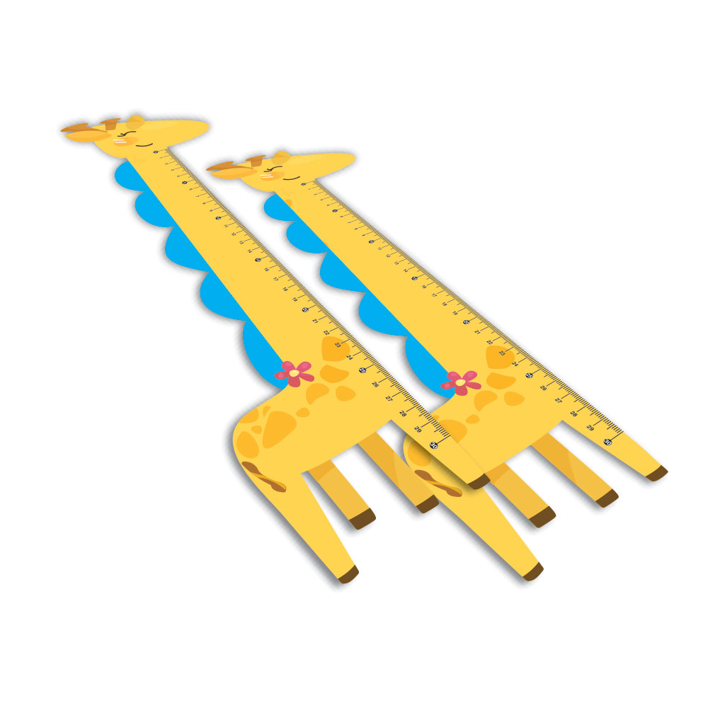 Réguas Pvc 0,50mm Premium Branco Infantil Modelo Girafa (30cm)