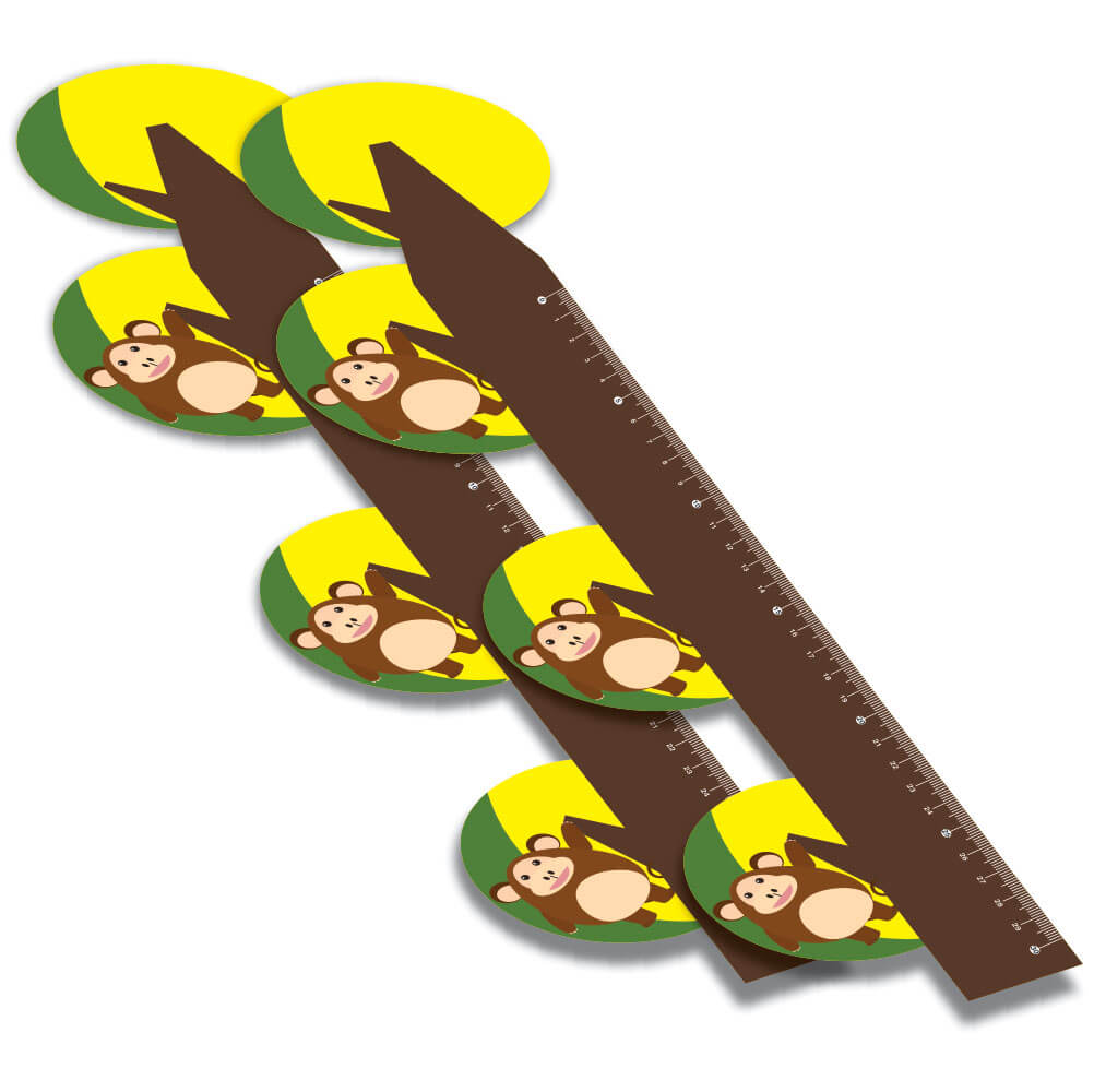 Réguas Pvc 0,50mm Premium Branco Infantil Modelo Macaco (30cm)