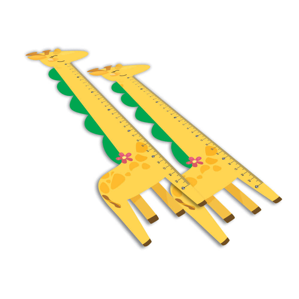 Réguas Pvc 0,50mm Premium Branco Infantil Modelo Girafa (30cm)