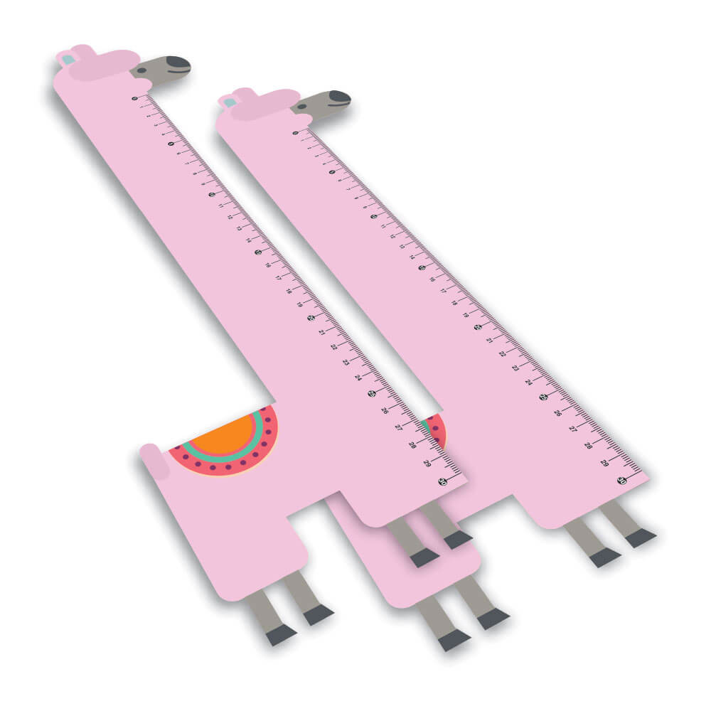 Réguas Pvc 0,50mm Premium Branco Infantil Modelo Lhama (30cm)