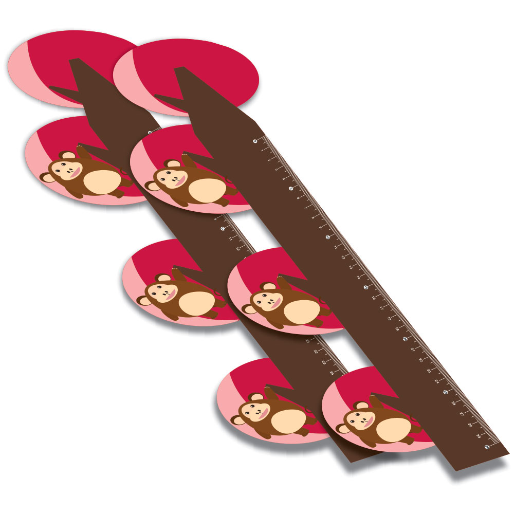 Réguas Pvc 0,50mm Premium Branco Infantil Modelo Macaco (30cm)