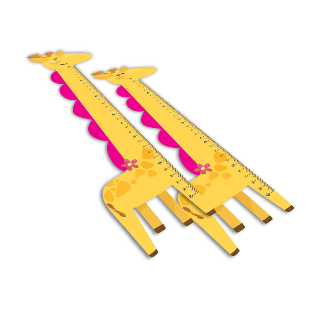 Réguas Pvc 0,50mm Premium Branco Infantil Modelo Girafa (30cm)