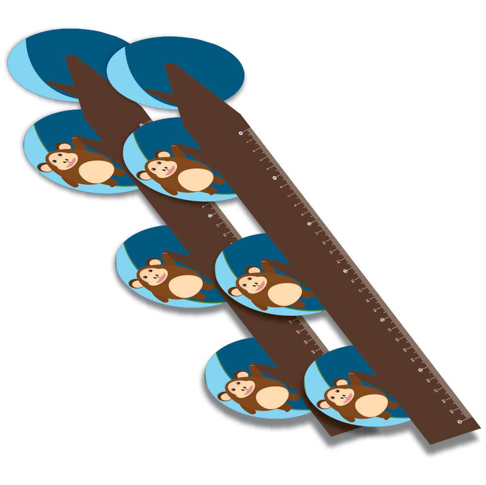 Réguas Pvc 0,50mm Premium Branco Infantil Modelo Macaco (30cm)