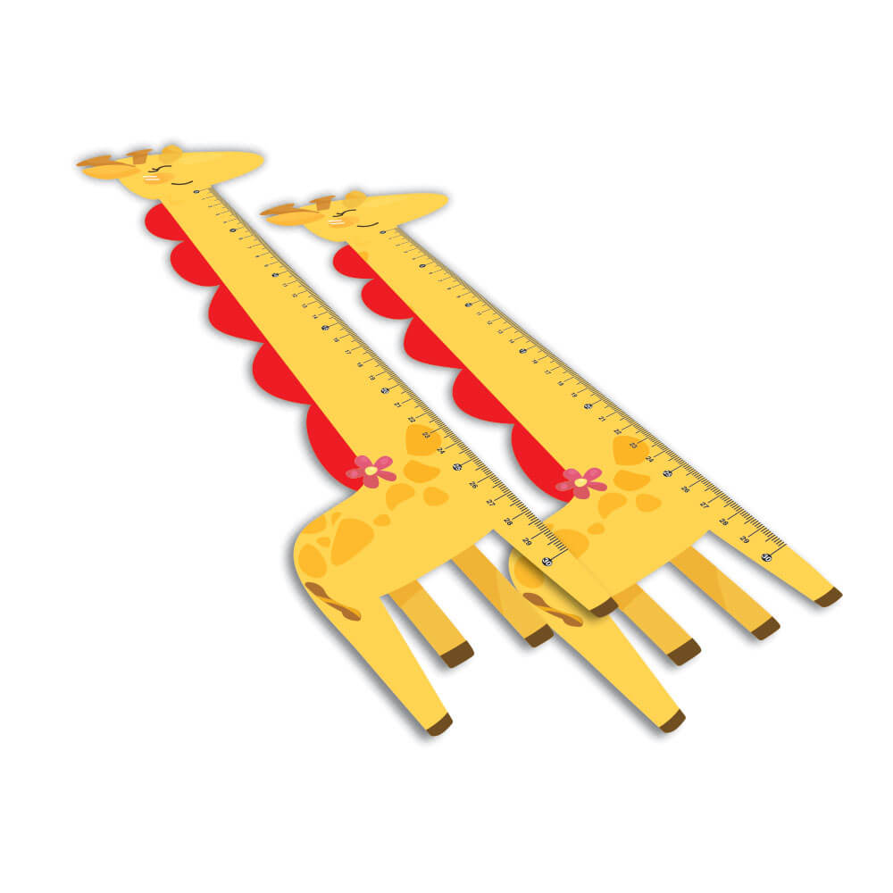 Réguas Pvc 0,50mm Premium Branco Infantil Modelo Girafa (30cm)