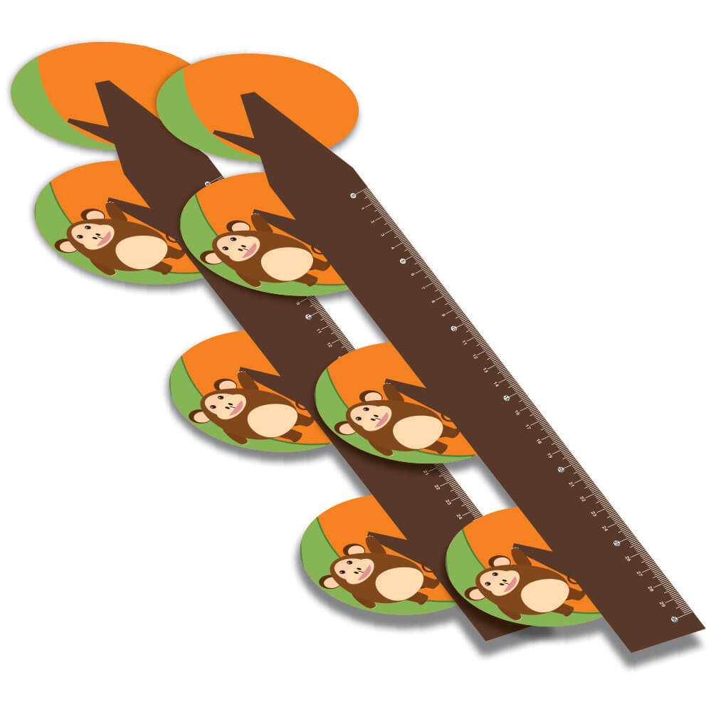 Réguas Pvc 0,50mm Premium Branco Infantil Modelo Macaco (30cm)