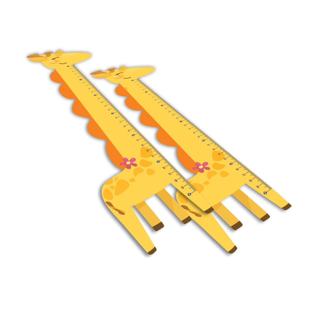 Réguas Pvc 0,50mm Premium Branco Infantil Modelo Girafa (30cm)