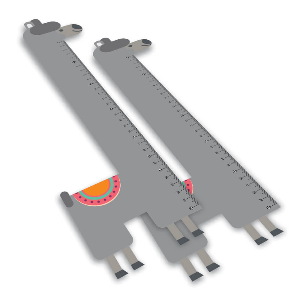 Réguas Pvc 0,50mm Premium Branco Infantil Modelo Lhama (30cm)