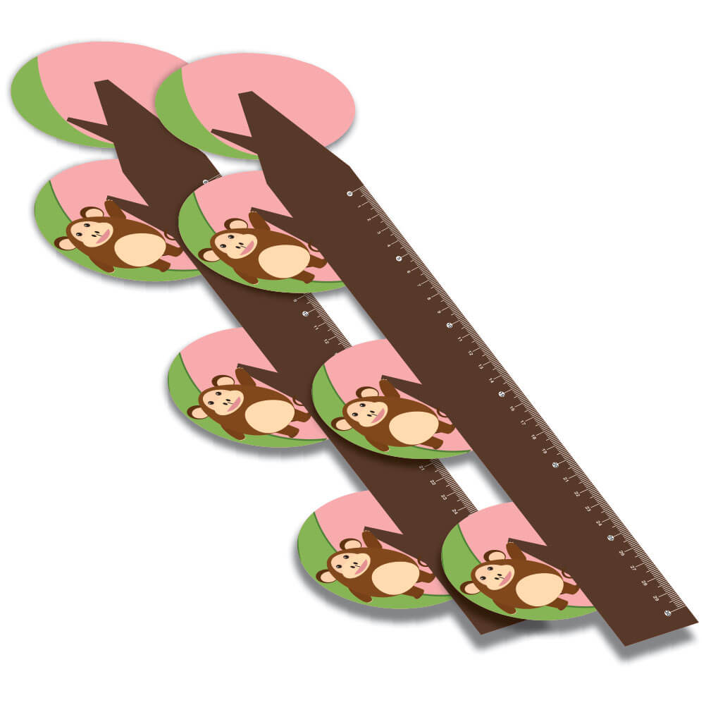 Réguas Pvc 0,50mm Premium Branco Infantil Modelo Macaco (30cm)