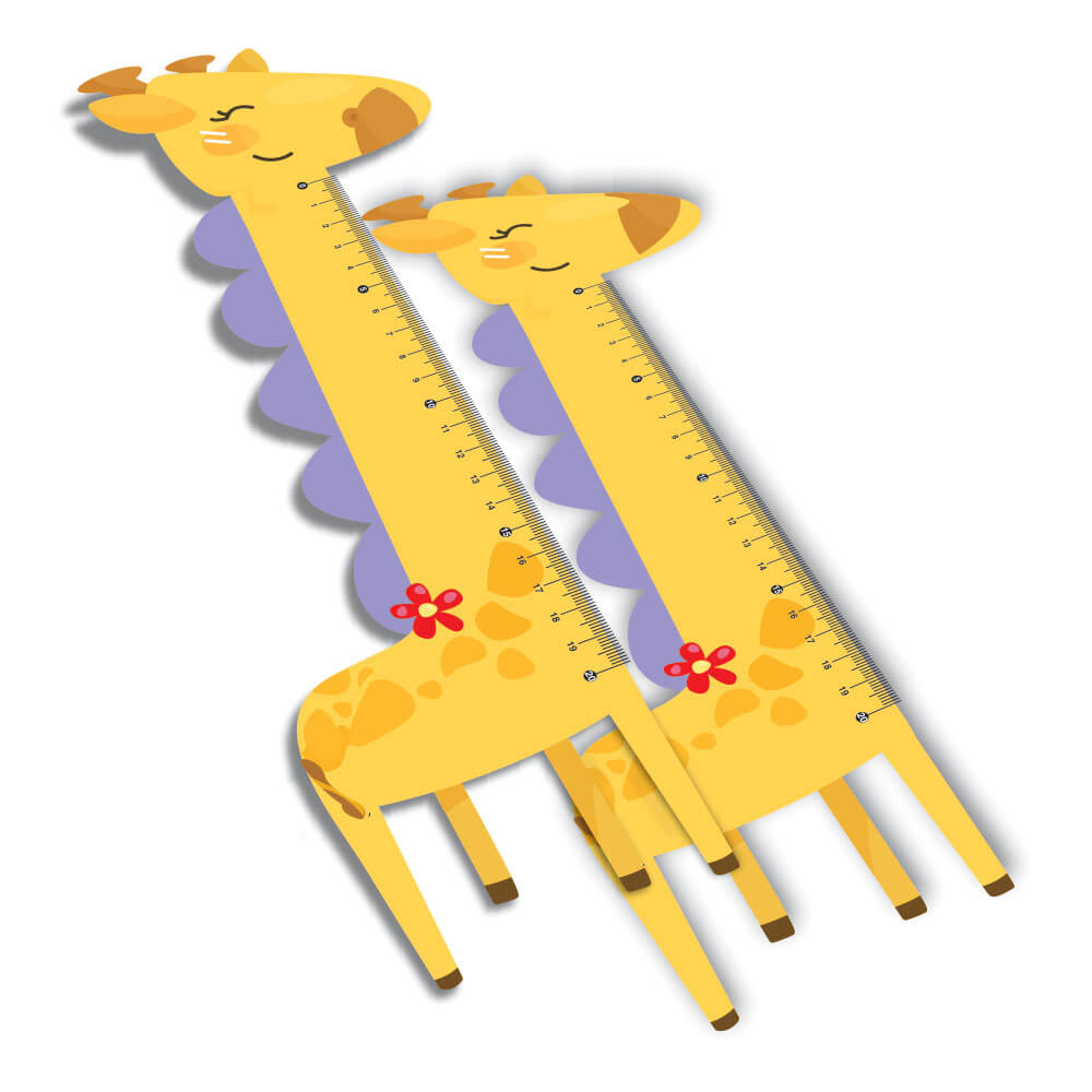 Réguas Pvc 0,50mm Premium Branco Infantil Modelo Girafa (20cm)