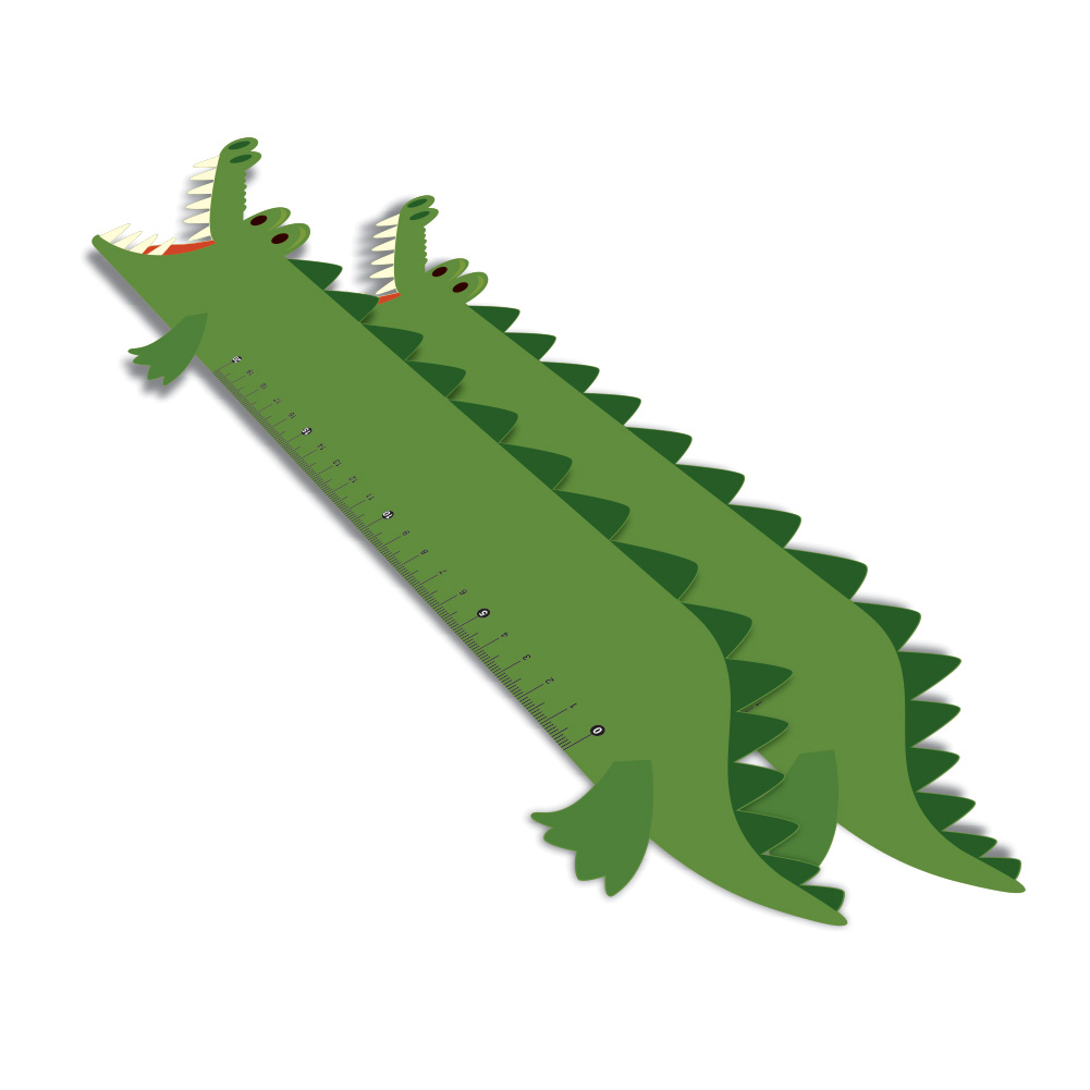 Réguas Pvc 0,50mm Premium Branco Infantil Modelo Jacaré (20cm)