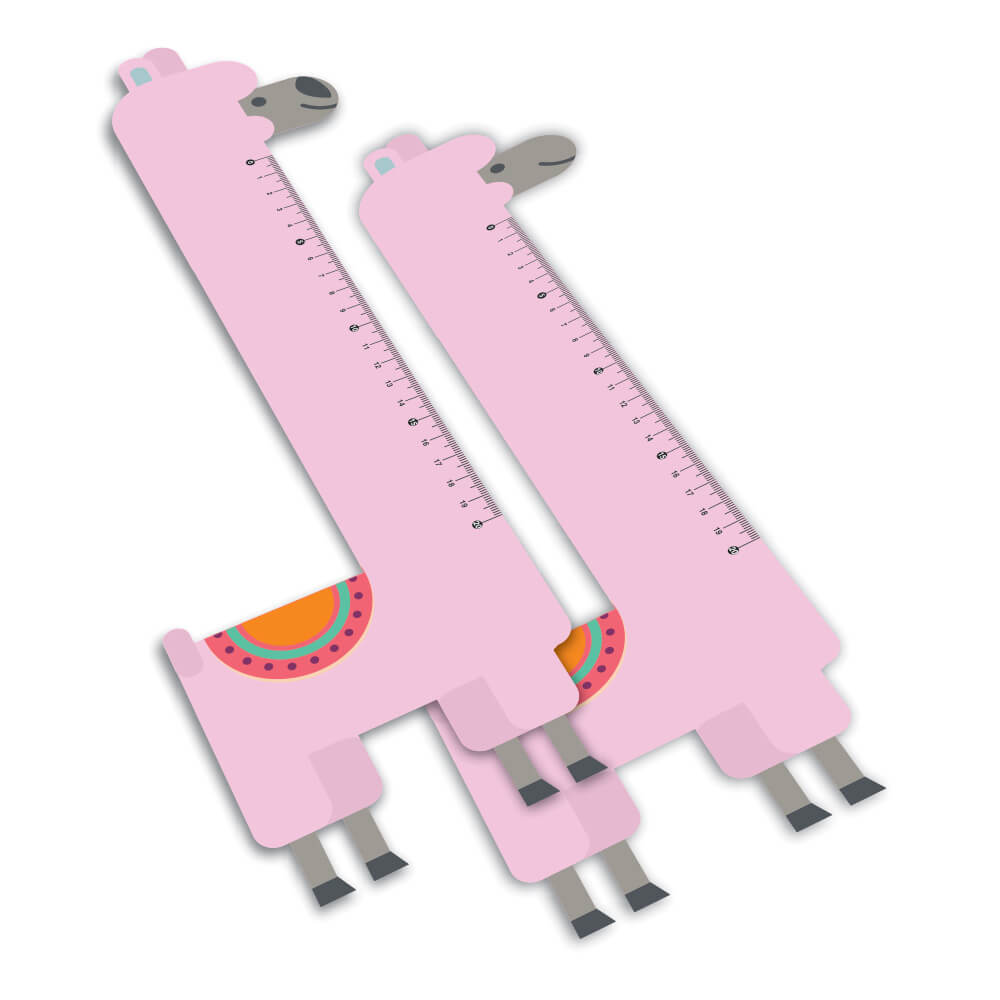 Réguas Pvc 0,50mm Premium Branco Infantil Modelo Lhama (20cm)
